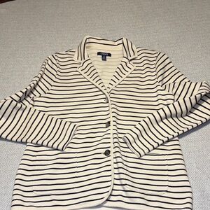 Chaps Ralph Lauren Knitted Nautical Striped Blazer . Size Petite Large